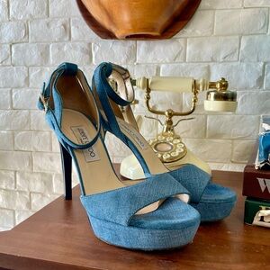 Jimmy Choo Blue Denim Heels